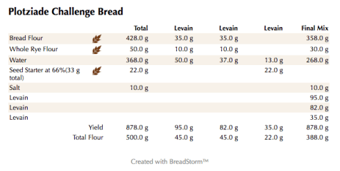 Plotziade Challenge Bread (weights)