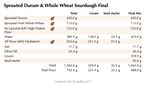 Sprouted Durum & Whole Wheat Sourdough Final (weights)